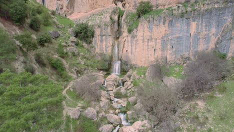 high mountain waterfall in the forest