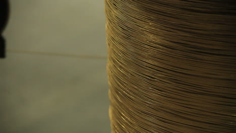 Iron-cable-coil.-Metal-wire-wound-on-coil.-Copper-wire-coil