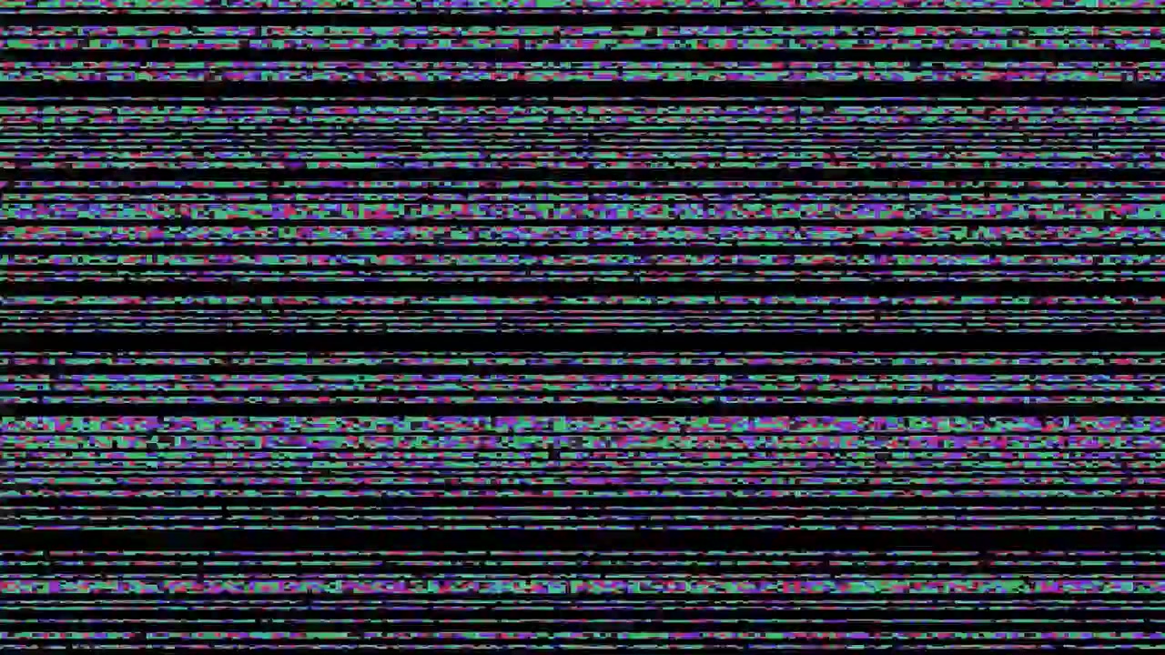 Digital Glitch and Static Noise Effect on Black Background