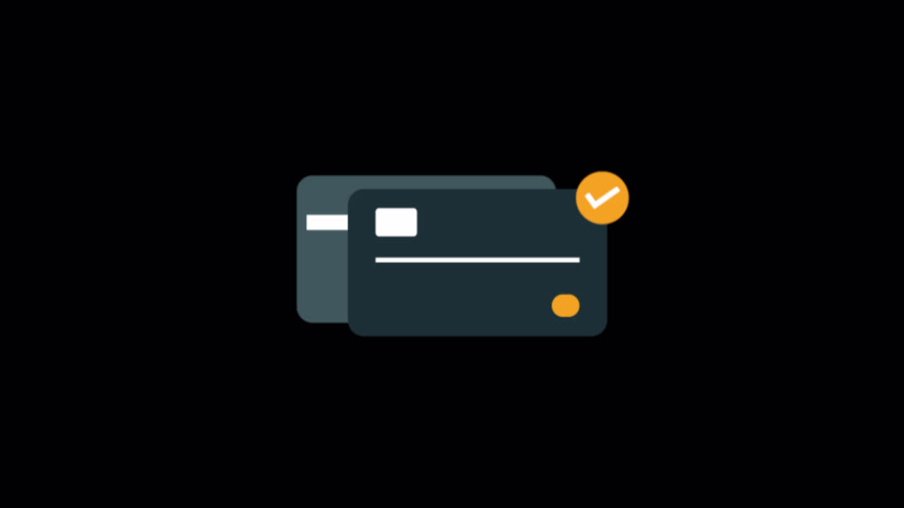 Animated Credit Cards with Checkmark for Payment Approval