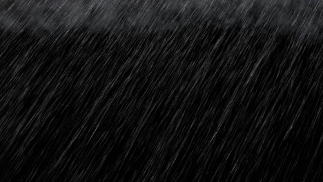 Fuertes-Lluvias-Con-Nubes-Grises-Sobre-Fondo-Negro-Efectos-Visuales-De-Animación-3d