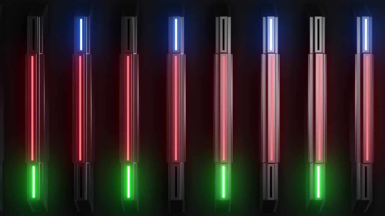 Futuristic Neon Panel Wall