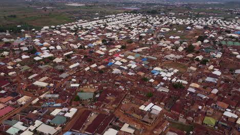 wide angle drone shot city in nigeria