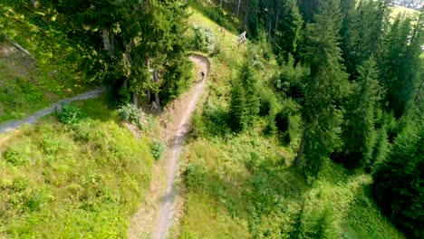 footage of a person riding a bike on a track in davos