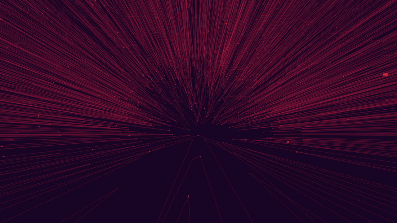 Abstract red light streaks rushing forward, futuristic warp speed background