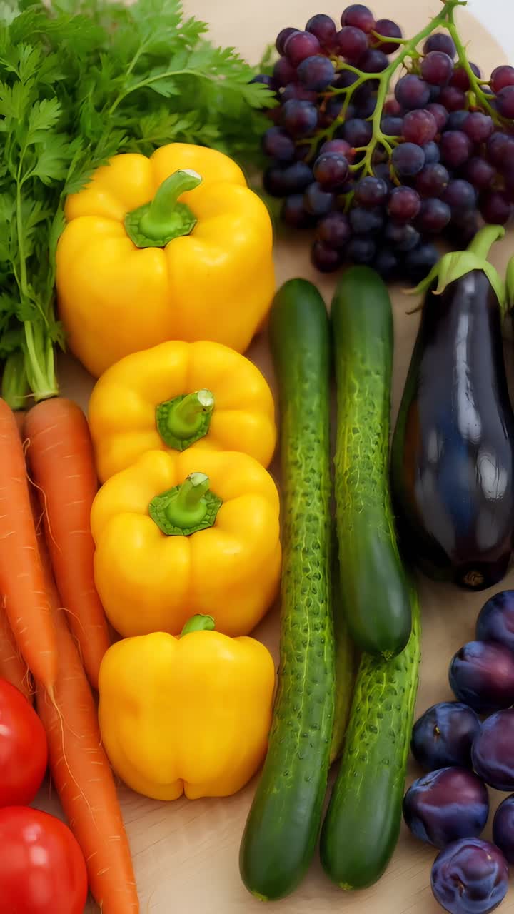 Fresh Organic Fruits and Vegetables 4K