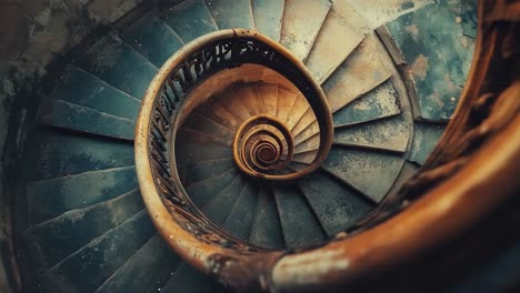 escalera de espiral en un edificio antiguo