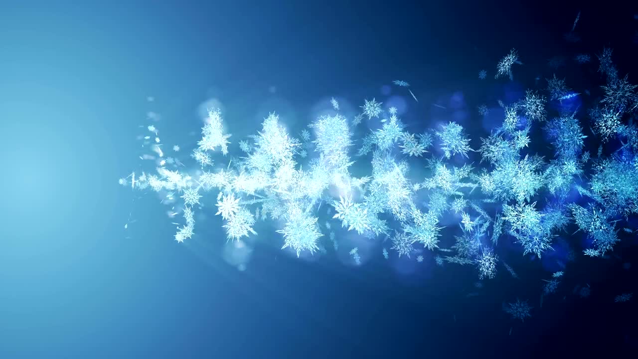 Shinning winter symbol with beauty snowflakes. Vortex from spin snow. Winter pattern. Beauty dancing snowflakes. Abstract loop animation.