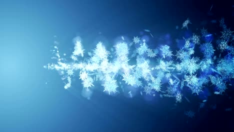 shinning winter symbol with beauty snowflakes. vortex from spin snow. winter pattern. beauty dancing snowflakes. abstract loop animation.