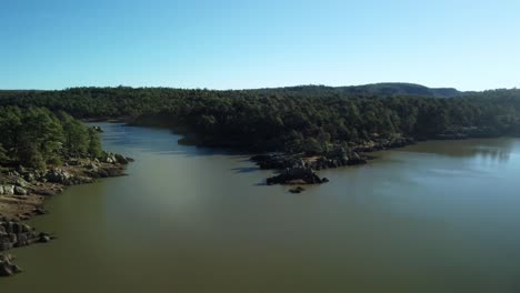 aerial drone shot of lake arareco, chihuahua