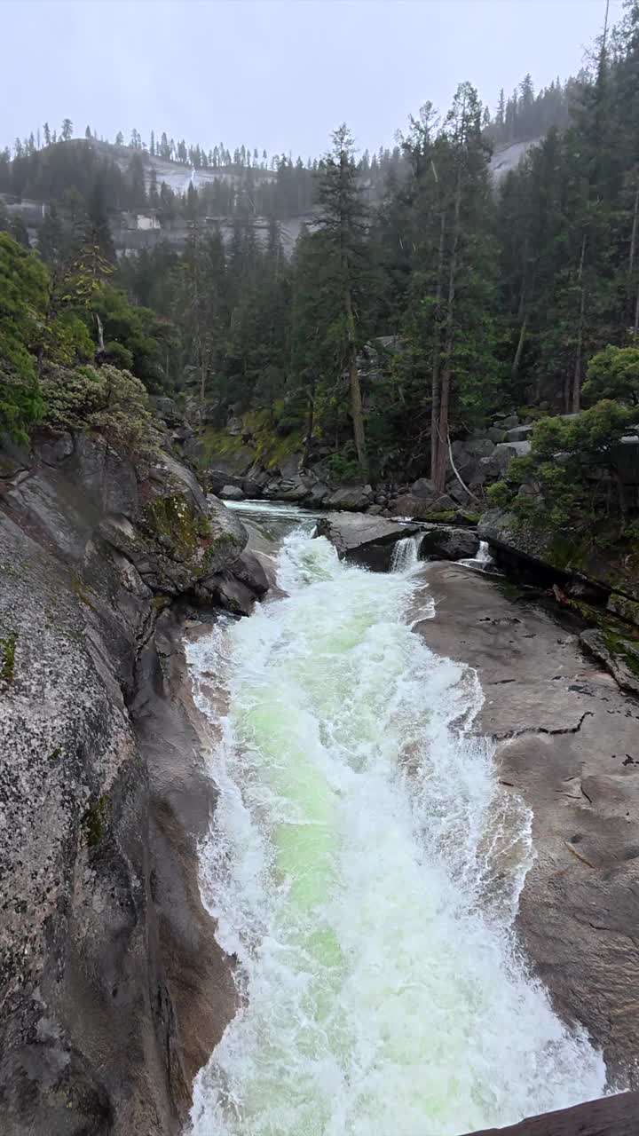 Powerful River Rushing Through a Rocky Forest Landscape