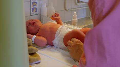 crying newborn baby at hospital