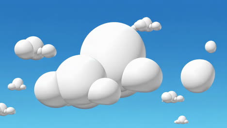 cartoon clouds in a blue sky