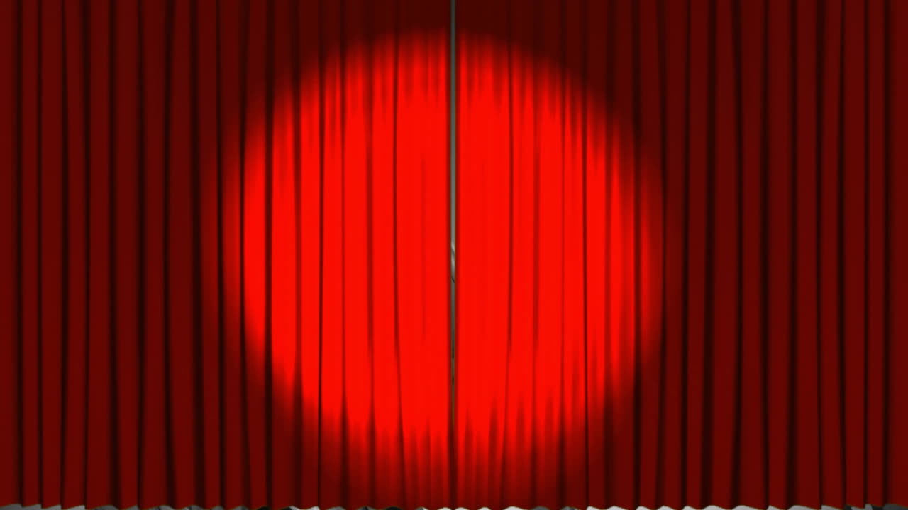 cortinas de teatro que revelan un rollo de película