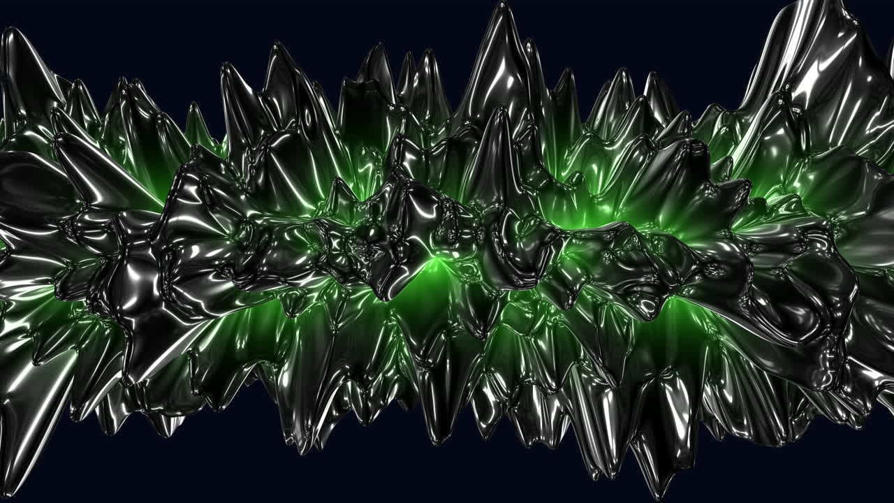 어두운 배경에 활기찬 검은색과 녹색의 나선형