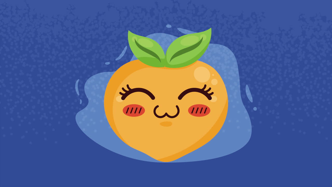 animación de personajes cómicos de dulce melocotón