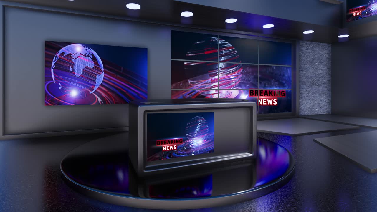 3D 가상 TV 스튜디오 뉴스