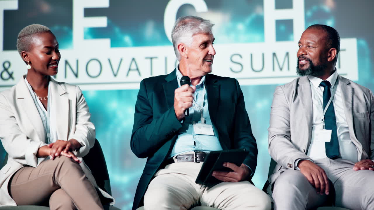 Diverse Panelists Discussing at a Tech and Innovation Summit