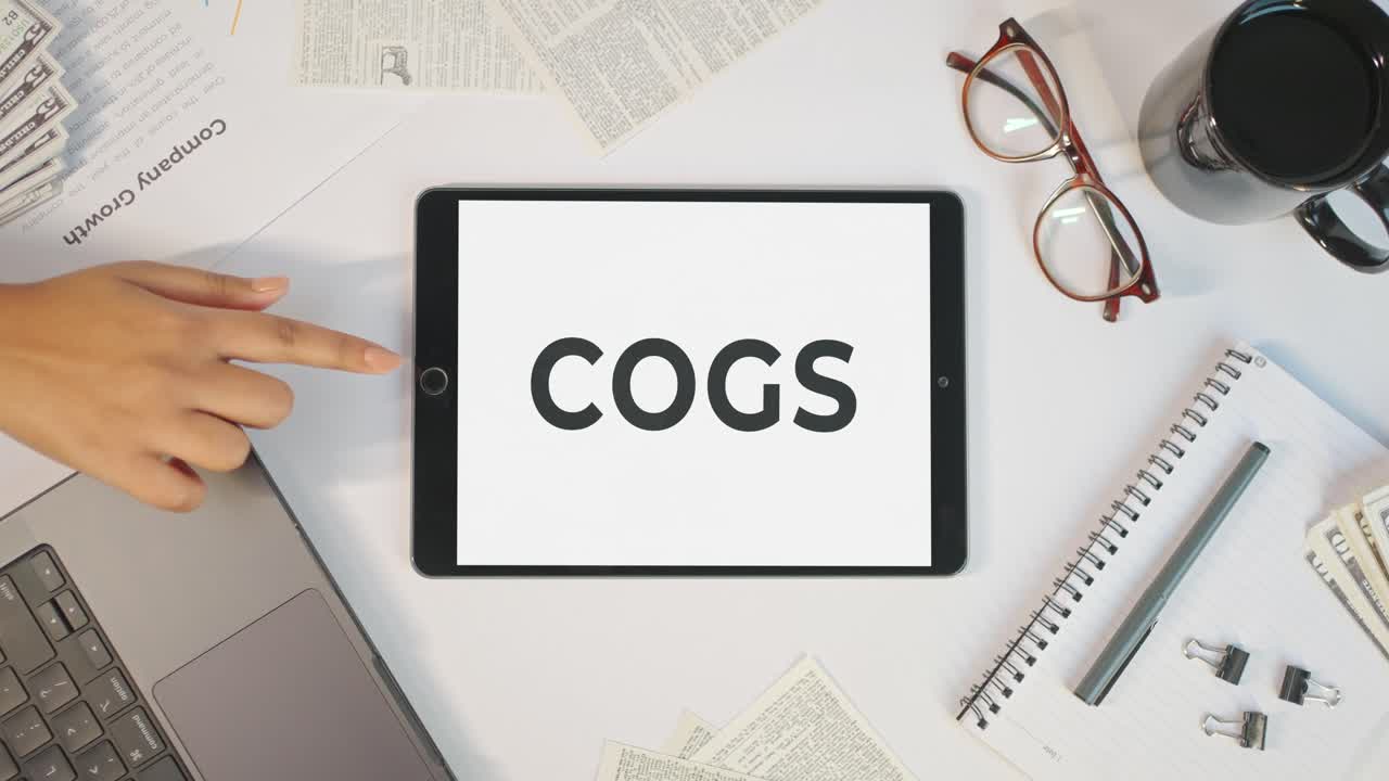 COGS DISPLAYING ON A TABLET SCREEN