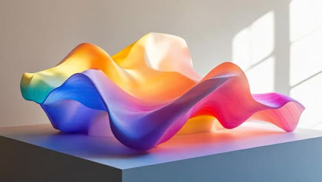 colorful abstract wave sculpture
