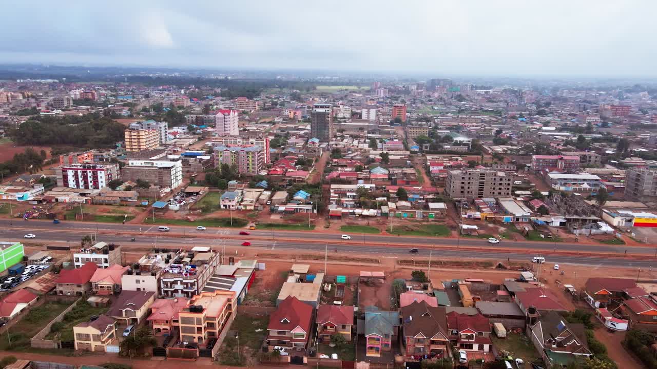 Flygvy över staden Eldoret i Uasin Gishu County, Kenya