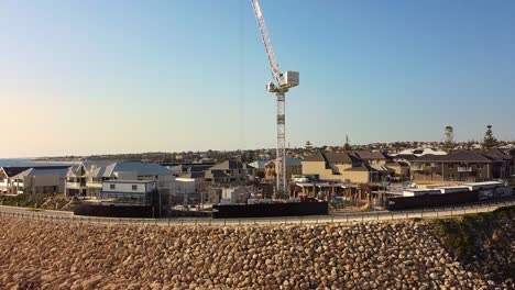 aerial view of coastal construction site