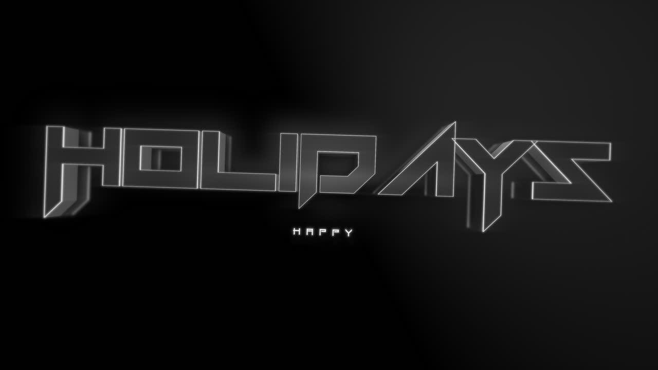 monocromo felices fiestas en gradiente negro oscuro