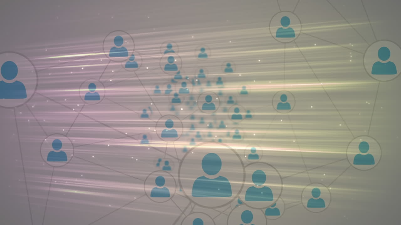 Animation of network of connections over white background