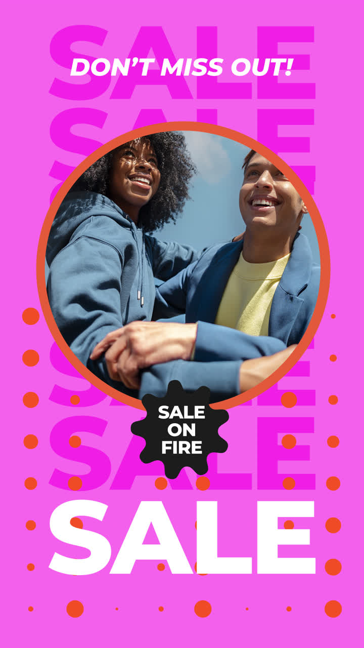 Promotional image for a 'SALE' featuring a smiling couple and text 'DON'T MISS OUT!'