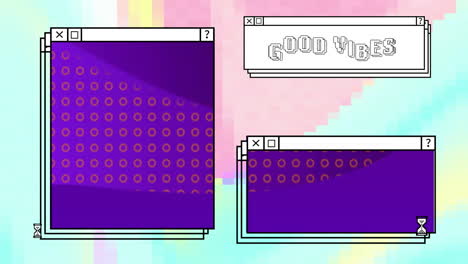 animation of colourful shapes moving over good vibes text
