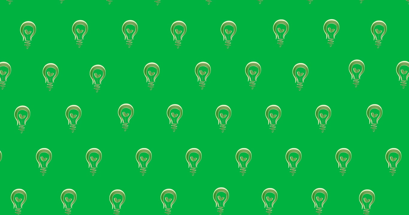 Digital animation of plant in multiple light bulb icons against black background