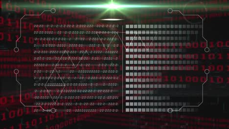 animation of binary coding and data processing