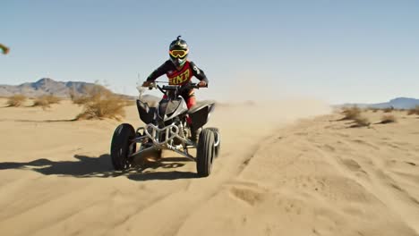 woman riding atv in desert
