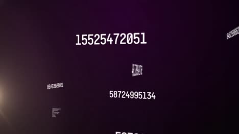 Lichtfleck-Und-Mehrere-Wechselnde-Zahlen-Vor-Kopierraum-Auf-Violettem-Hintergrund