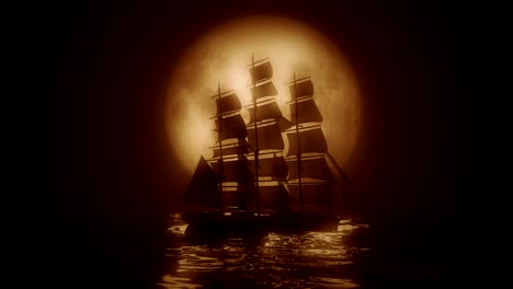 highly stylized view of a tall ship