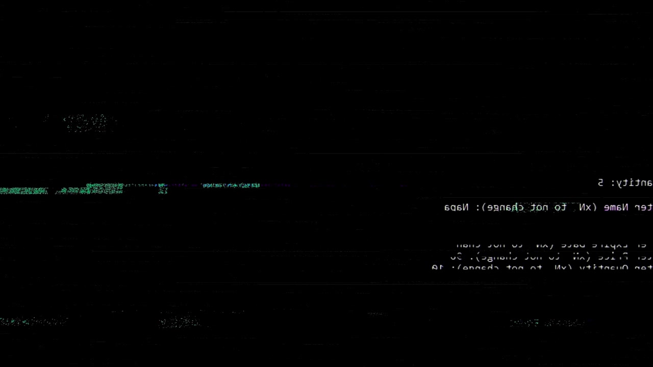Digital Glitch and Static Noise Effect on Black Background