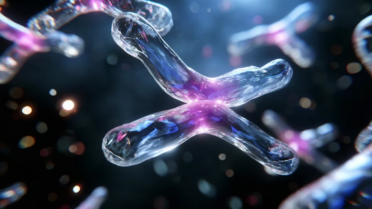 A Stunning Visualization of Abstract Molecular Structures and Patterns in a Cosmic Background, Highlighting the Intricacy of Scientific Forms and the Beauty of Science in Vibrant Colors