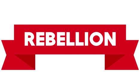 rebellion word on red banner ribbon