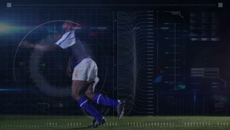 animation of data processing over football player