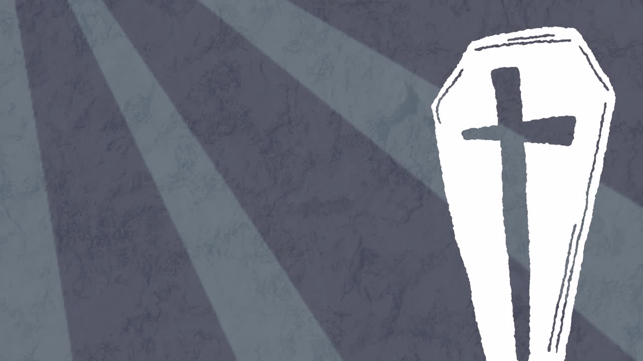 회색 줄무 ⁇  배경에 있는 무덤의 애니메이션