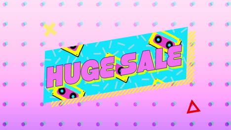 huge sale graphic in turquoise banner on pink background 4k