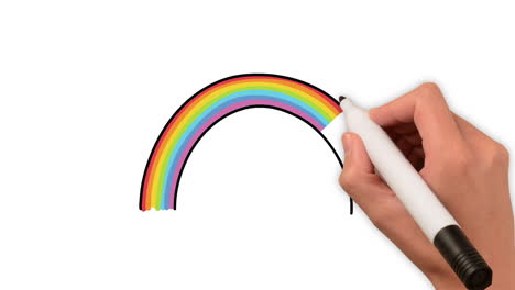 hand drew frame by frame animation lgbt curvy flag design with a white background