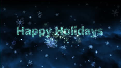 happy holidays with glowing lights