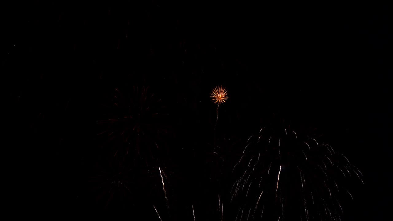 Beautiful colourful fire work display at night for celebration in festival