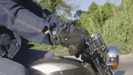 Man on a Classic Motorcycle