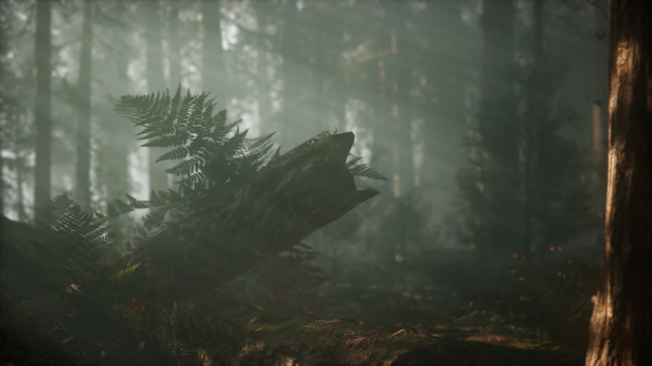 mañana con niebla en el parque nacional de la secuoya