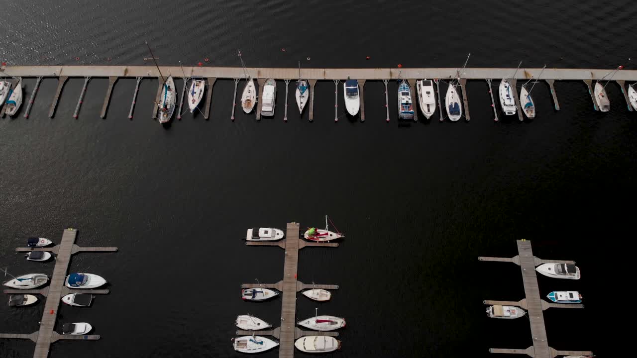 Small Pleasure Boats Anchored In The Yacht Port In Dabie Lake In Szczecin, Poland