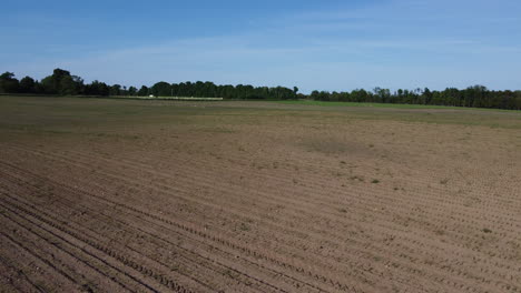 drone shot over fields around coaticook quebec canada