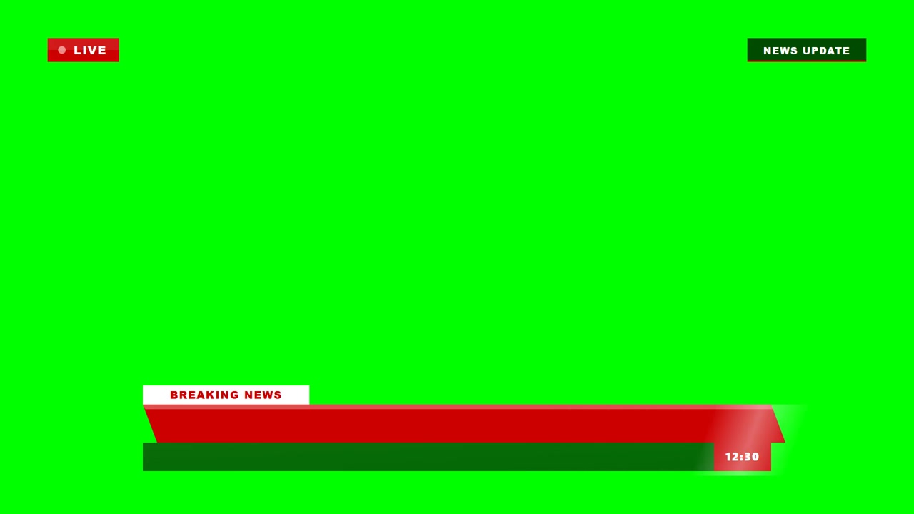 Breaking News Lower Third Graphic Animation on Green Screen