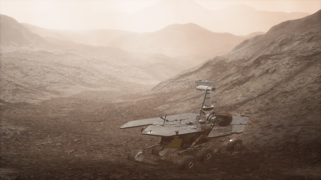 Opportunity-luotain tutkimassa punaisen planeetan pintaa.